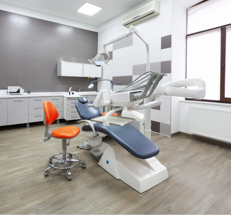 Rectangle 59 (4) Modern dental office with equipment and chair.
